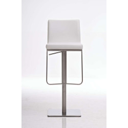 Tabouret de bar Panama E en cuir artificiel blanc