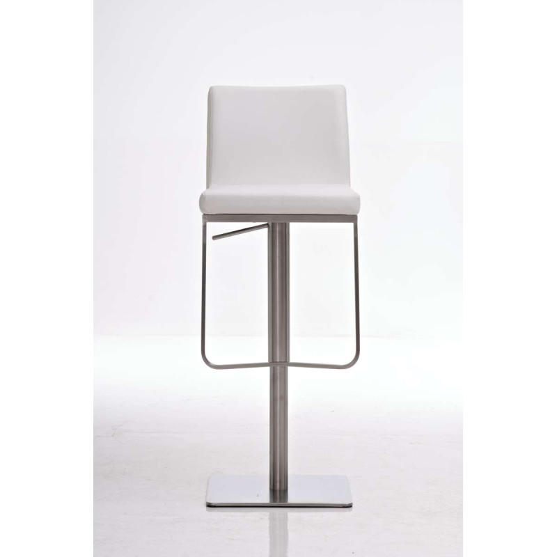 Tabouret de bar Panama E en cuir artificiel blanc
