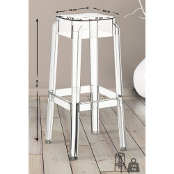 Taburete Fox para Exteriores Transparente