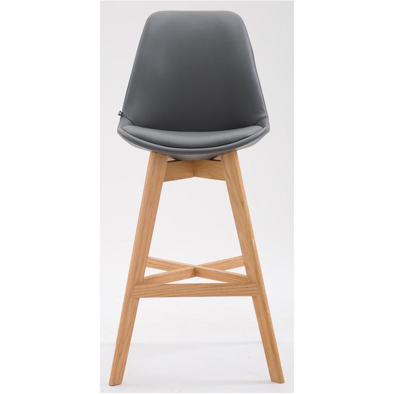 Lot de 2 tabourets de bar Cannes en cuir artificiel natura gris
