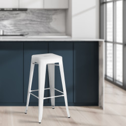 Tabouret de bar Joshua blanc