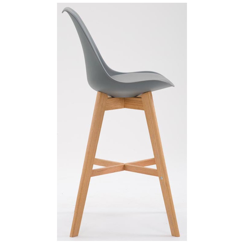 Lot de 2 tabourets de bar Cannes plastique natura gris