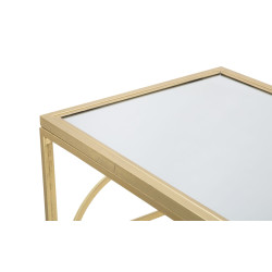 Console Marie – Métal doré et plateau miroir 120x41x81 cm