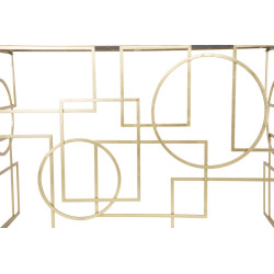 Console Marie – Métal doré et plateau miroir 120x41x81 cm
