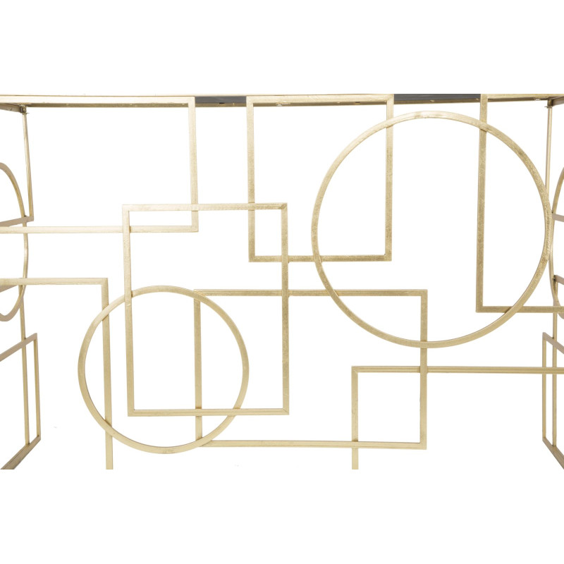 Console Marie – Métal doré et plateau miroir 120x41x81 cm