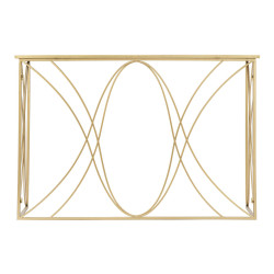 Console Exy – Métal doré et plateau miroir 120x40x80 cm