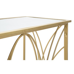 Console Exy – Métal doré et plateau miroir 120x40x80 cm