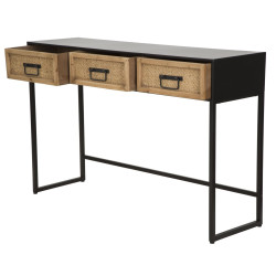 Console Hanoi – Métal noir et MDF multicolore 120x35x78 cm