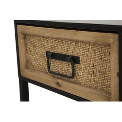 Console Hanoi – Métal noir et MDF multicolore 120x35x78 cm