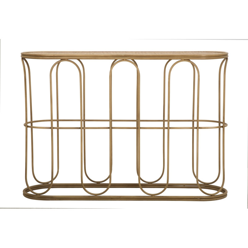 Console Samui – Métal et rotin naturel 110x32x77 cm