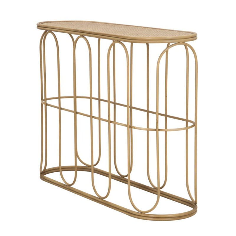 Console Samui – Métal et rotin naturel 110x32x77 cm