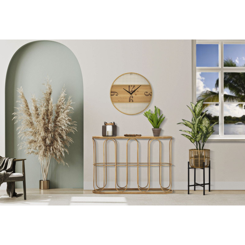 Console Samui – Métal et rotin naturel 110x32x77 cm