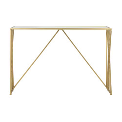 Console Easy – Métal doré et plateau miroir 120x40x80 cm