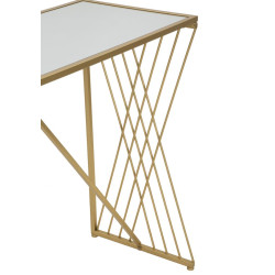 Console Easy – Métal doré et plateau miroir 120x40x80 cm