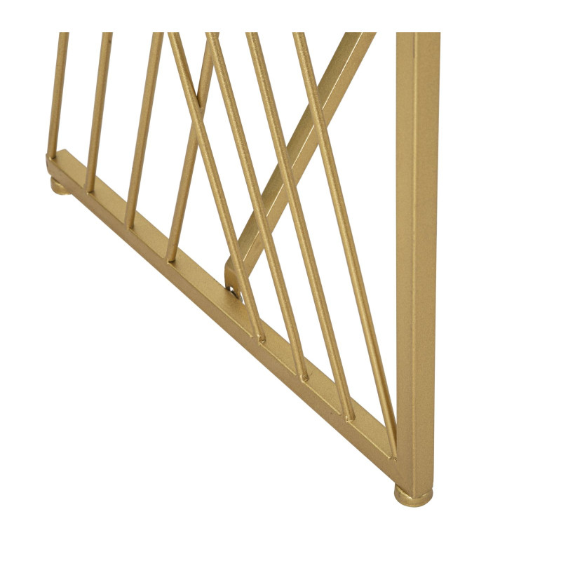Console Easy – Métal doré et plateau miroir 120x40x80 cm