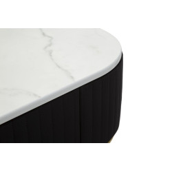 Console Montpellier Noire – Métal, bois et tissu multicolore 100x43x74 cm