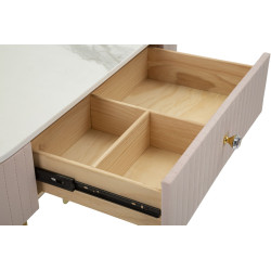 Console Montpellier Rose – Métal, bois et tissu rose 100x40x75 cm
