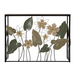 Console Ressort – Métal noir, MDF et verre multicolore 108x36,8x80 cm