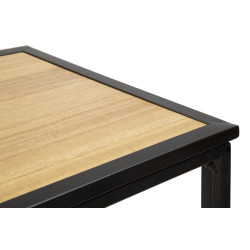 Console Ressort – Métal noir, MDF et verre multicolore 108x36,8x80 cm