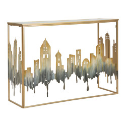 Console City – Métal doré,...