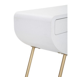 Console Venus – MDF et métal blanc et or 110x40x80 cm