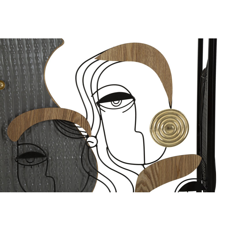 Console Picassy – MDF, métal et miroir multicolore 108x38x79 cm