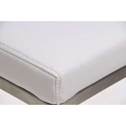 Tabouret de bar Panama E en cuir artificiel blanc