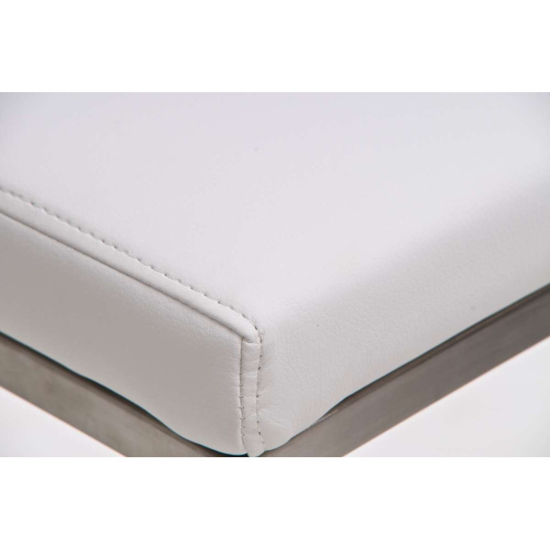 Tabouret de bar Panama E en cuir artificiel blanc