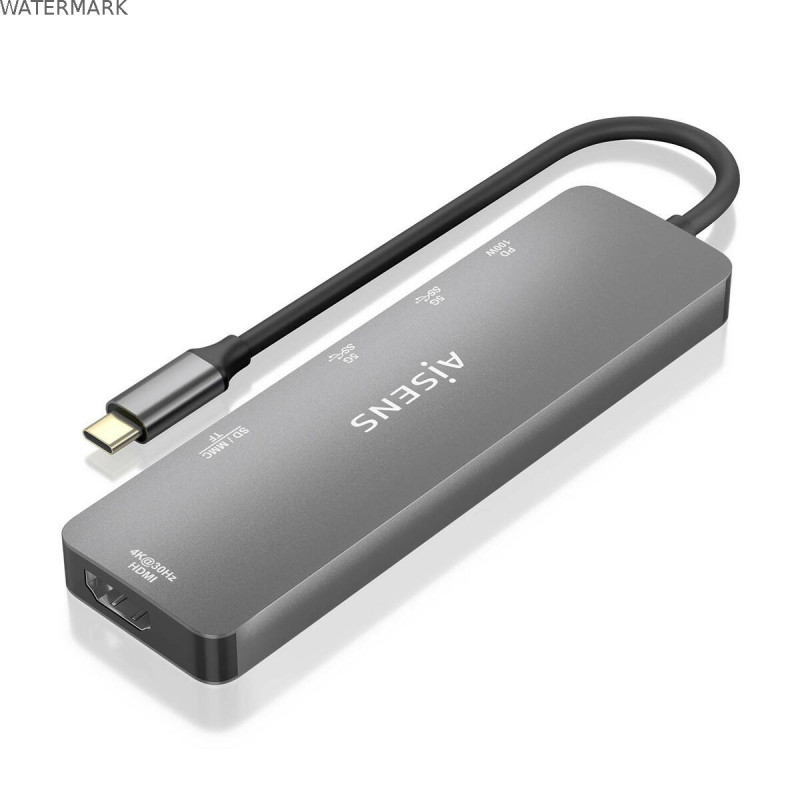 Hub USB Aisens ASUC-6P016-GR Gris Multicouleur
