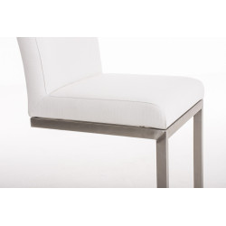 Tabouret de bar en tissu Paros blanc