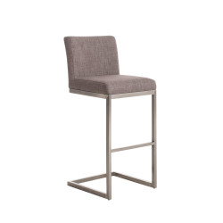 Tabouret de bar en tissu Paros gris