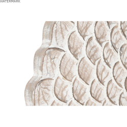 Décoration murale DKD Home Decor Finition vieillie Naturel 120 x 3 x 120 cm Blanc Indien