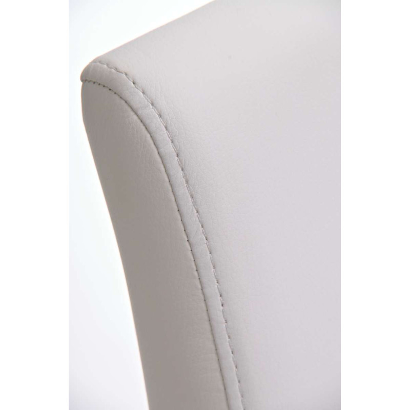 Tabouret de bar Panama E en cuir artificiel blanc