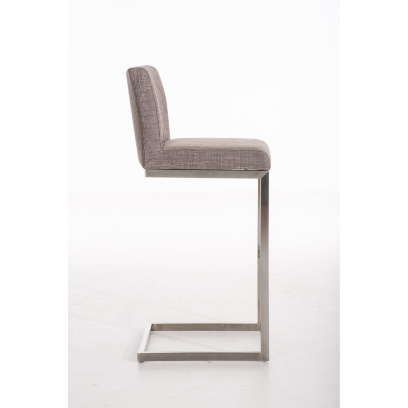 Tabouret de bar en tissu Paros gris