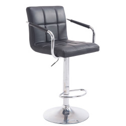 Tabouret de bar chromé Lucy V2 noir