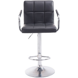 Tabouret de bar chromé Lucy V2 noir