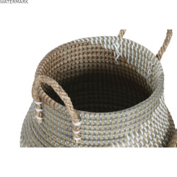 Set de basket Home ESPRIT Orange Naturel Herbier marin Tropical (2 Pièces)