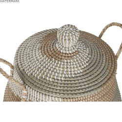 Set de basket Home ESPRIT Orange Naturel Herbier marin Tropical (2 Pièces)