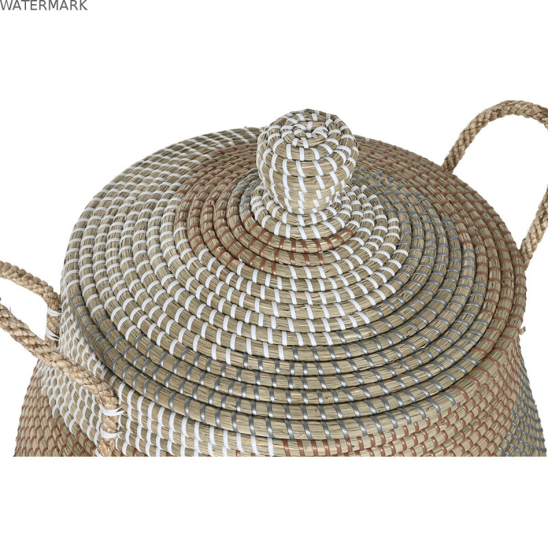 Set de basket Home ESPRIT Orange Naturel Herbier marin Tropical (2 Pièces)