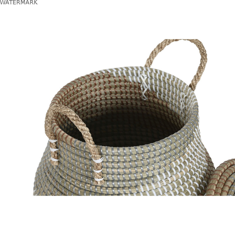 Set de basket Home ESPRIT Orange Naturel Herbier marin Tropical (2 Pièces)