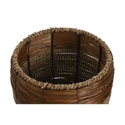 Set de pots de fleurs Home ESPRIT Naturel Métal Fibre Tropical 33 x 33 x 30 cm