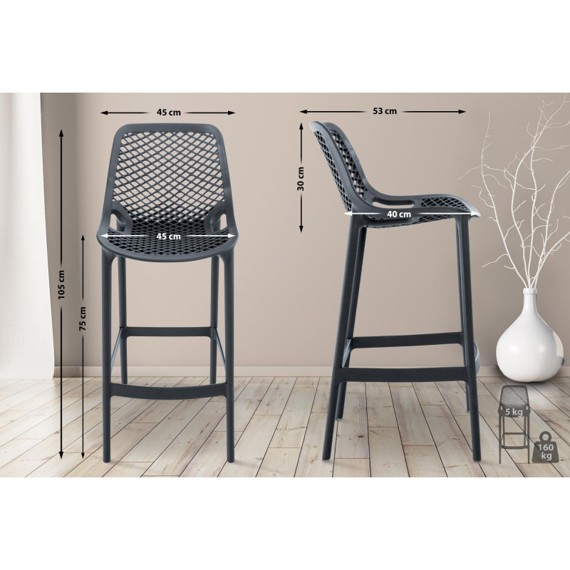 Tabouret de bar Air gris foncé