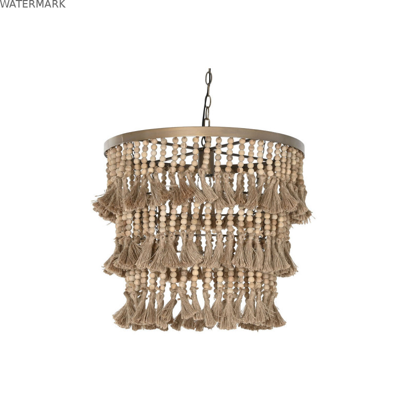 Suspension Home ESPRIT Marron Naturel Bois Métal 50 W 53 x 53 x 123 cm
