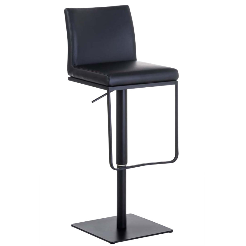 Tabouret de bar Panama B en cuir artificiel noir