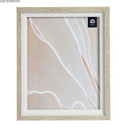 Cadre photo Marron Blanc 24 x 2 x 29 cm Verre Beige Plastique