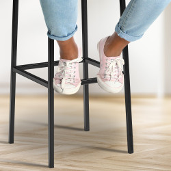 Tabouret de bar Montréal B80 tissu bleu