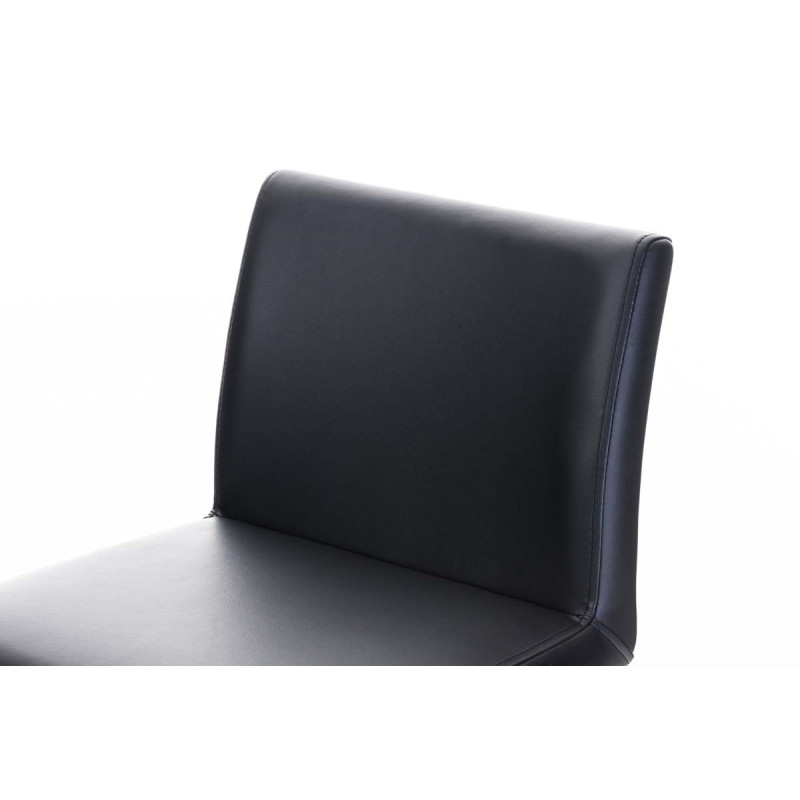 Tabouret de bar Panama B en cuir artificiel noir