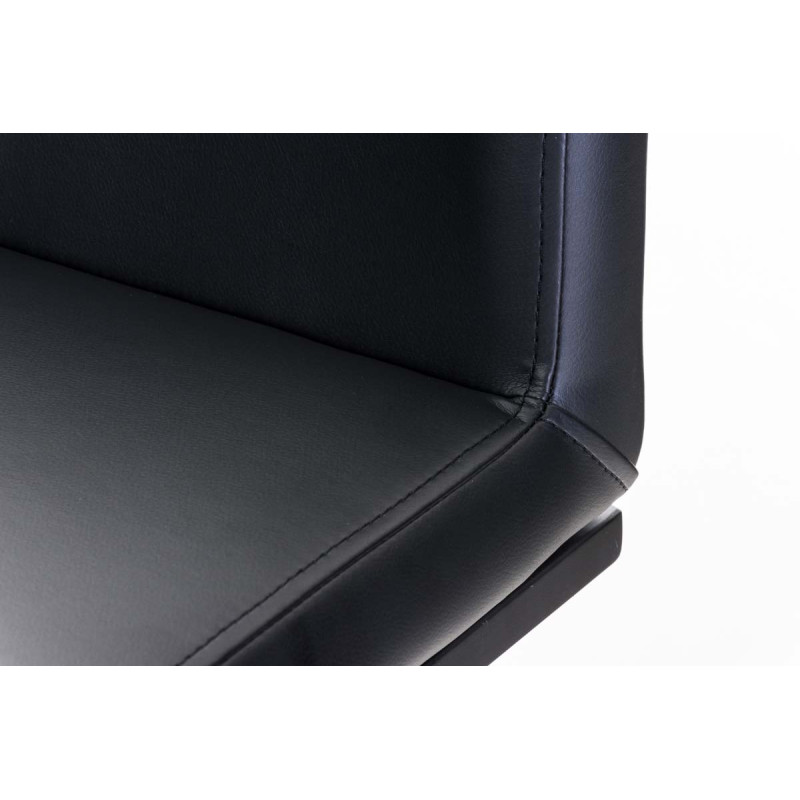 Tabouret de bar Panama B en cuir artificiel noir