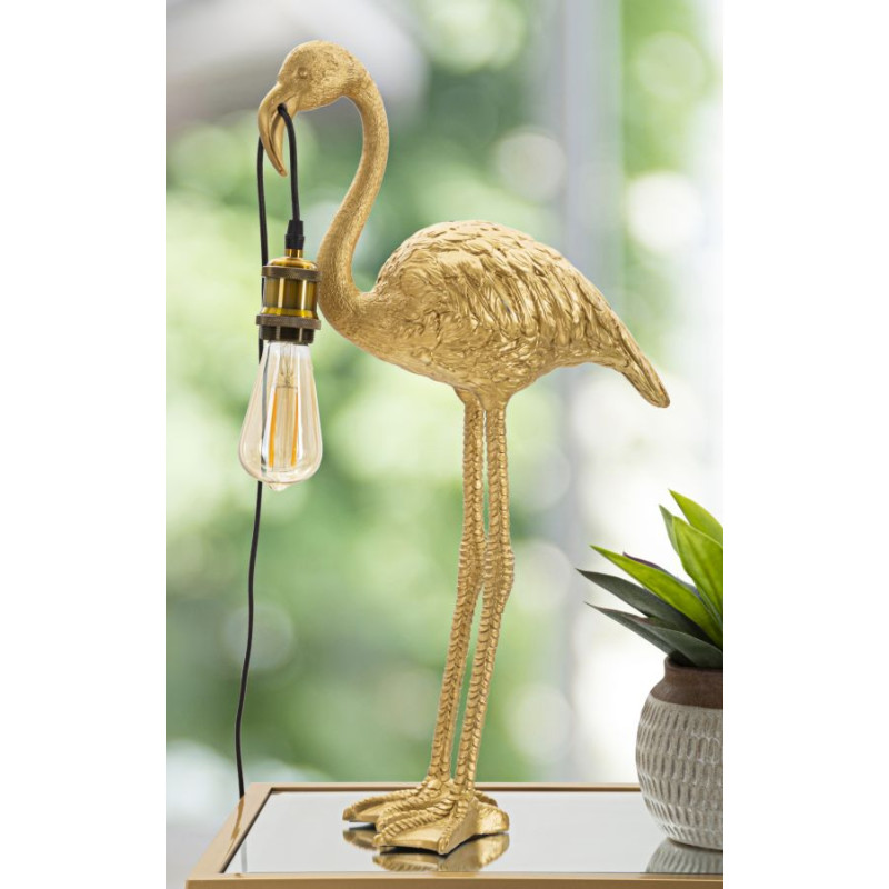 LAMPE DE TABLE FLAMANT ROSE CM 37X19X59