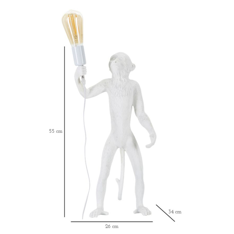 Lampe de table Monkey blanc – Originale Ø26x34x55 cm | Éclairage design